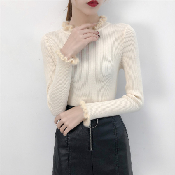 Aktuális női pulóver félmagas gallérral, öt színben