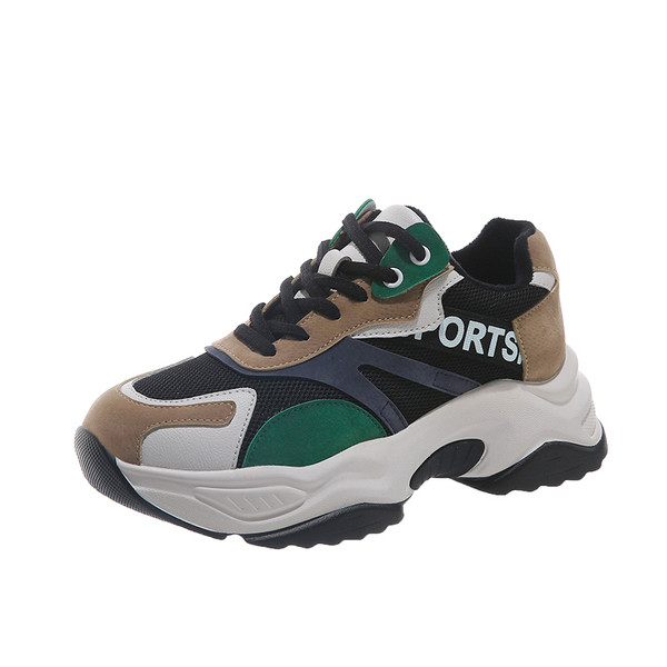 Αθλητικά παπούτσια casual με κορδόνια και  χρωματιστό μοτίβο σε δύο χρώματα