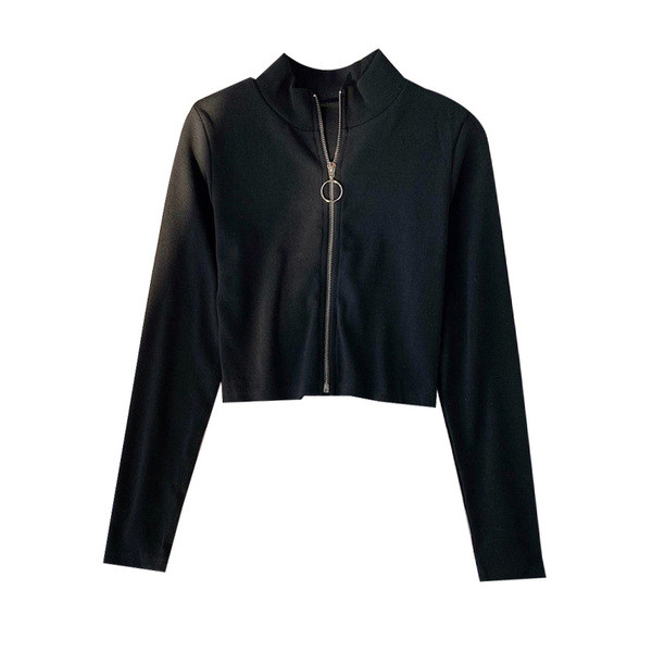 Női alkalmi ing cipzárral és magas gallérral több színben