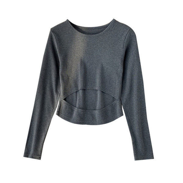 Modern női blúz ovális nyakkivágással és kivágásokkal, négy színben