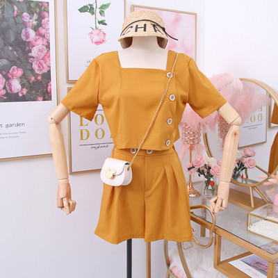 Új modell kétrészes blúz + nadrág női szett fekete, sárga, bordó és rózsaszín színekben