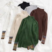 Μοντέρνο γυναικείο πουλόβερ των γυναικών σε διάφορα χρώματα με υψηλό γιακά