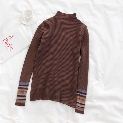 Μοντέρνο γυναικείο πουλόβερ των γυναικών σε διάφορα χρώματα με υψηλό γιακά