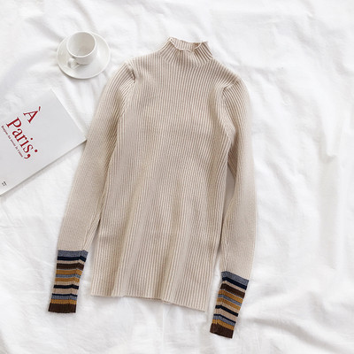 Μοντέρνο γυναικείο πουλόβερ των γυναικών σε διάφορα χρώματα με υψηλό γιακά