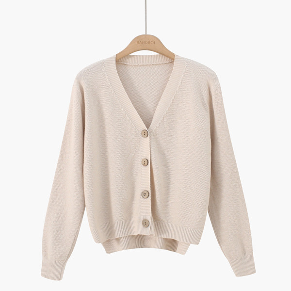 Női kardigán gombokkal és spitz nyakkivágással - több színben