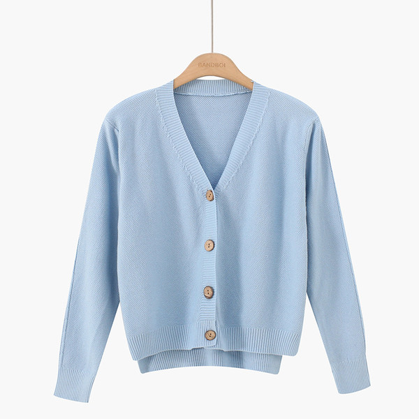 Női kardigán gombokkal és spitz nyakkivágással - több színben