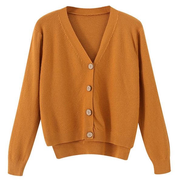 Női kardigán gombokkal és spitz nyakkivágással - több színben