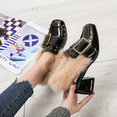 Modern női cipő vastag sarokkal és puha béléssel - eco bőrből több színben