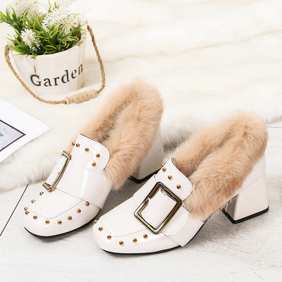 Modern női cipő vastag sarokkal és puha béléssel - eco bőrből több színben