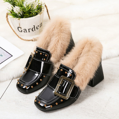 Modern női cipő vastag sarokkal és puha béléssel - eco bőrből több színben