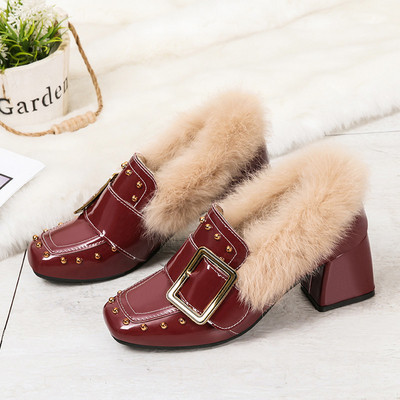 Modern női cipő vastag sarokkal és puha béléssel - eco bőrből több színben