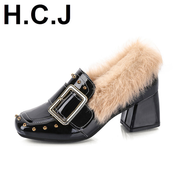 Modern női cipő vastag sarokkal és puha béléssel - eco bőrből több színben