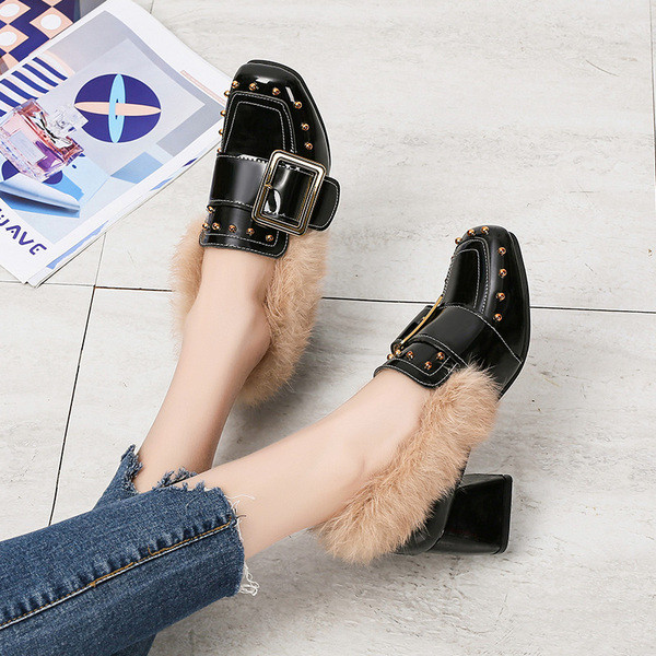 Modern női cipő vastag sarokkal és puha béléssel - eco bőrből több színben