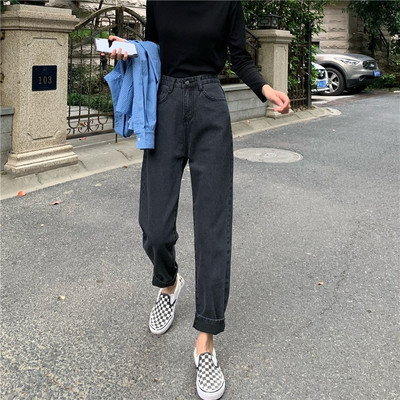 Casual γυναικεία τζιν σε τρία χρώματα με υψηλή μέση και τσέπες