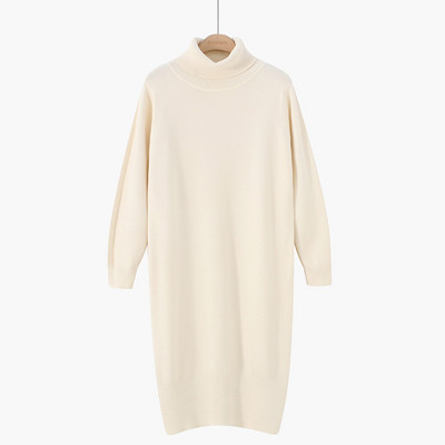 Νέο μοντέλο γυναικείο πλεκτό φόρεμα με ψηλό γιακά σε διάφορα χρώματα