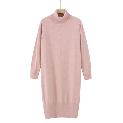 Νέο μοντέλο γυναικείο πλεκτό φόρεμα με ψηλό γιακά σε διάφορα χρώματα