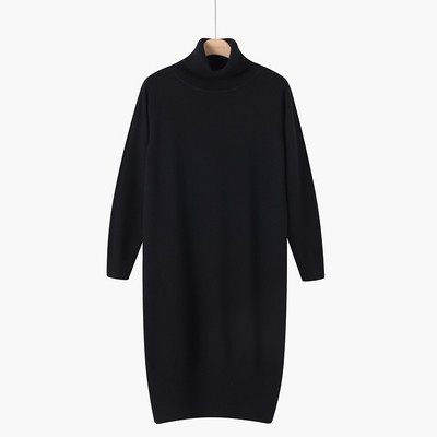 Νέο μοντέλο γυναικείο πλεκτό φόρεμα με ψηλό γιακά σε διάφορα χρώματα