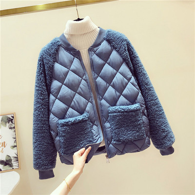 Új modell női kabát zsebekkel és cipzárral zöld, kék és fehér színben