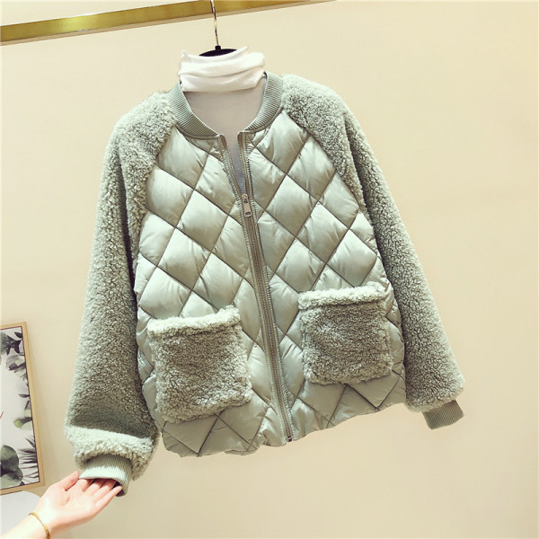 Új modell női kabát zsebekkel és cipzárral zöld, kék és fehér színben