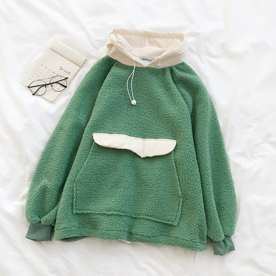 Napi női pulóver három színben kapucnival és zsebbel