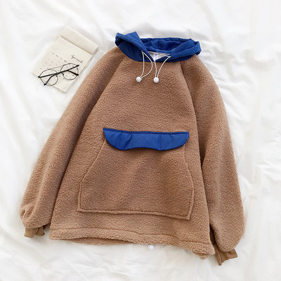 Napi női pulóver három színben kapucnival és zsebbel