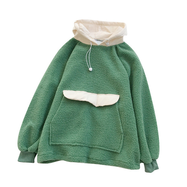 Napi női pulóver három színben kapucnival és zsebbel