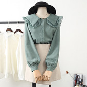 Modern női ing csipkével és gombokkal fehér, zöld és rózsaszín színben