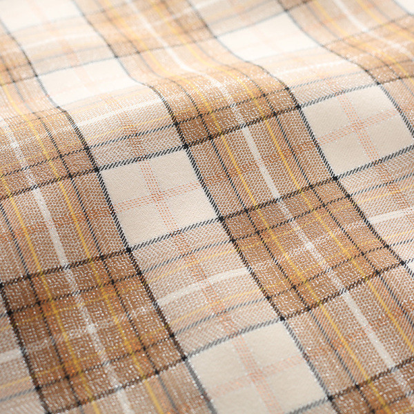 Kék és bézs kockás női szoknya magas derékkal