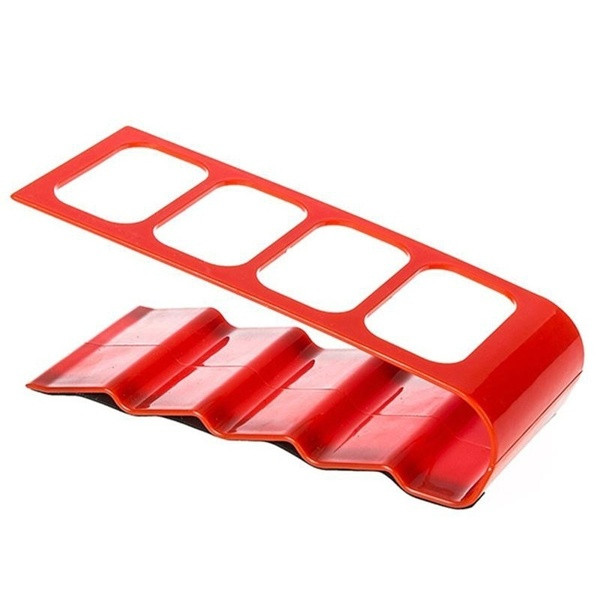 Пластмасов органайзер за мобилни телефони и дистанционни с четири разделения в няколко цвята