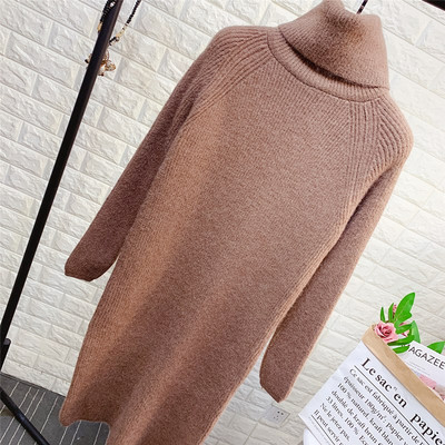 Casual γυναικείο φόρεμα με υψηλό γιακά - σε διάφορα χρώματα