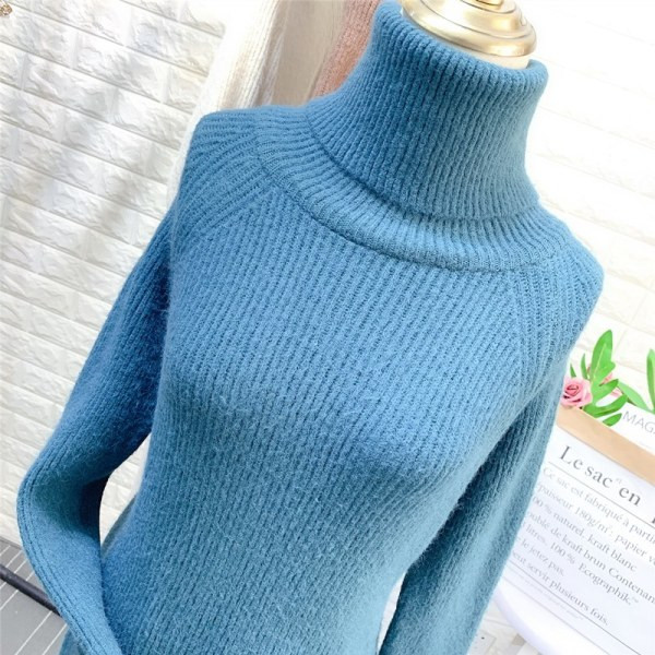 Casual γυναικείο φόρεμα με υψηλό γιακά - σε διάφορα χρώματα