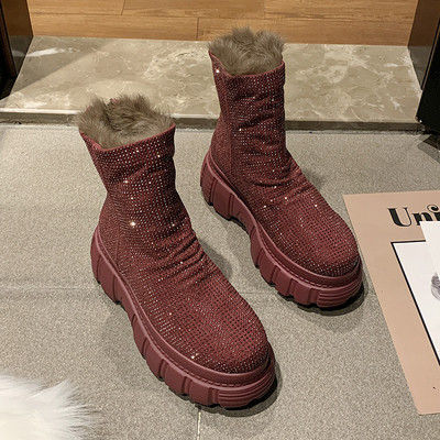 Γυναικείες χειμωνιάτικες μπότες με απαλή επένδυση σε τρία χρώματα