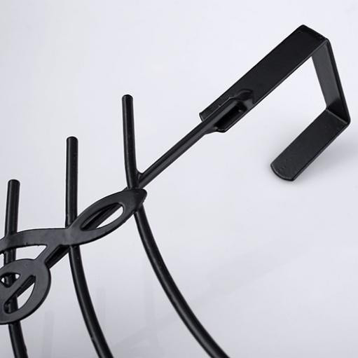 Μεταλλική vintage κρεμάστρα με μουσικές νότες και πέντε άγκιστρα κατάλληλη για πόρτα μσε μαύρο χρώμα