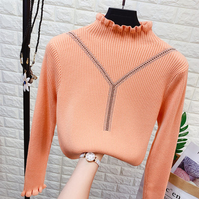 Γυναικείο πλεκτό πουλόβερ με κολάρο πόλο σε διάφορα χρώματα