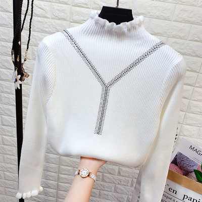 Γυναικείο πλεκτό πουλόβερ με κολάρο πόλο σε διάφορα χρώματα