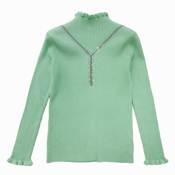 Γυναικείο πλεκτό πουλόβερ με κολάρο πόλο σε διάφορα χρώματα