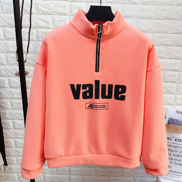 Női blúz pólógallérral, cipzárral és több színben nyomott mintával