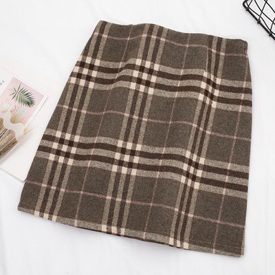 Καρό γυναικεία κοντή φούστα σε δύο χρώματα με ψηλή μέση