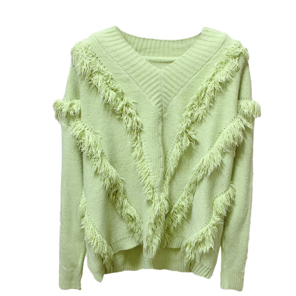 Γυναικείο πλεκτό πουλόβερ με λαιμόκοψη - διάφορα χρώματα