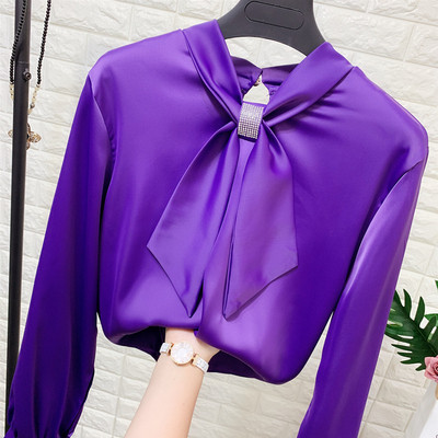 Elegáns női sifon blúz nyakkendővel több színben