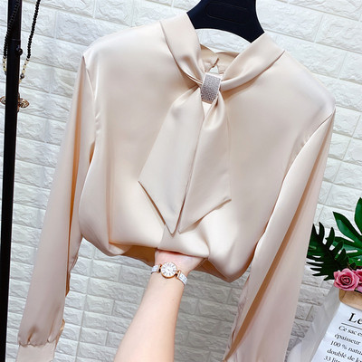 Elegáns női sifon blúz nyakkendővel több színben