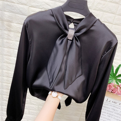 Elegáns női sifon blúz nyakkendővel több színben