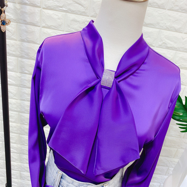 Elegáns női sifon blúz nyakkendővel több színben