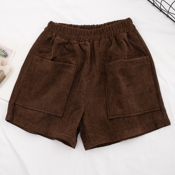 Női rövidnadrág öt színben, zsebekkel, magas derékkal