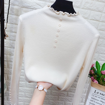 Μοντέρνο γυναικείο πουλόβερ με κουμπιά - σε διάφορα χρώματα