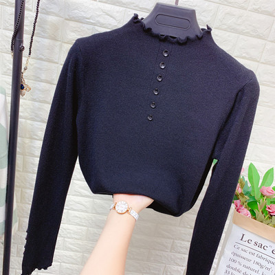 Μοντέρνο γυναικείο πουλόβερ με κουμπιά - σε διάφορα χρώματα