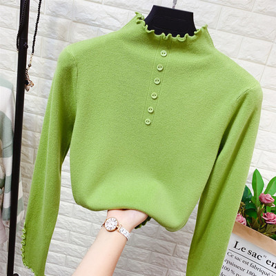 Μοντέρνο γυναικείο πουλόβερ με κουμπιά - σε διάφορα χρώματα