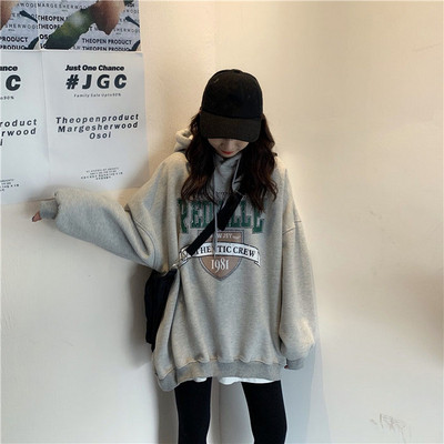 Női mindennapi hosszú pulóver kapucnival