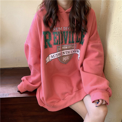 Női mindennapi hosszú pulóver kapucnival