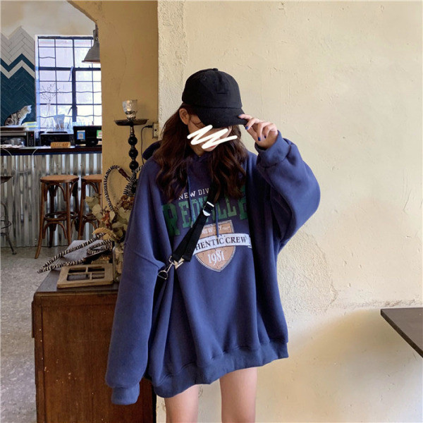 Női mindennapi hosszú pulóver kapucnival